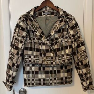 NWT Bill Blass New York metallic plaid jacket and skirt suit-size 0/2